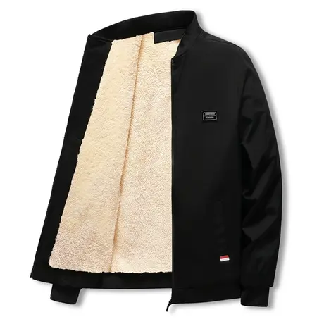 男士外套秋冬2023新款加绒加厚夹克休闲潮流修身款韩版棒球领男装商品大图