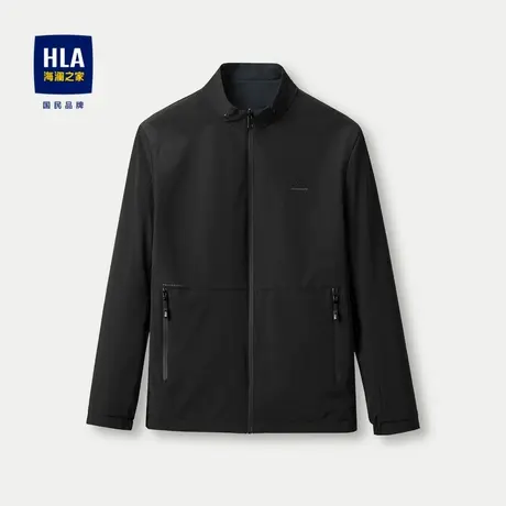【双面穿】HLA/海澜之家夹克2023秋季新款印花立领休闲外套男商品大图