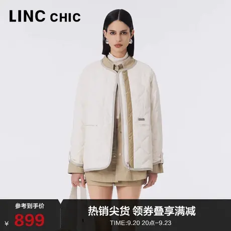 LINCCHIC金羽杰轻薄羽绒服女短款23秋冬新品潮流奶奶衫Y23802314图片