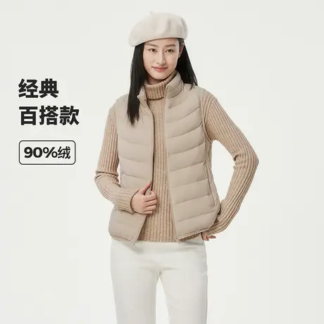 坦博尔奥莱秋冬居家羽绒服女短款轻薄保暖内胆立领百搭羽绒马甲商品大图