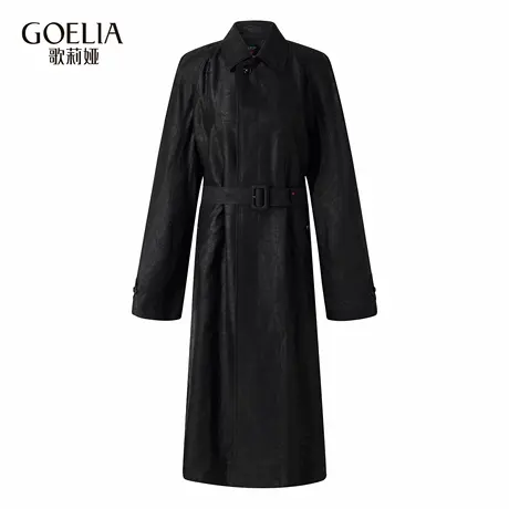 歌莉娅秋季新品18姆米龟纹香云纱外套配腰带男女同款1E9L6L2H0商品大图