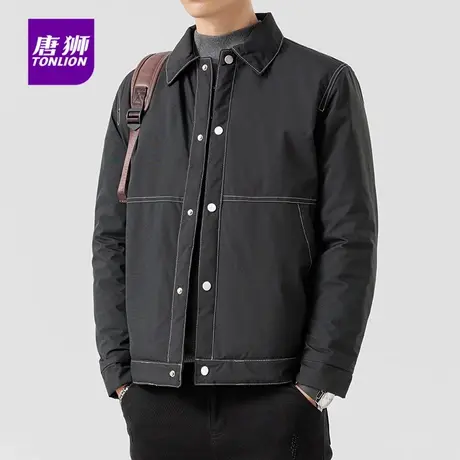 唐狮冬季新款男士商务休闲夹棉夹克衫加棉加厚保暖外套上衣服潮AP商品大图