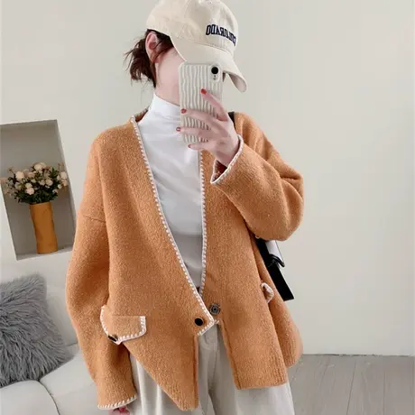 毛衣开衫女装2023年秋季新款韩版宽松慵懒风洋气百搭针织外套上衣商品大图