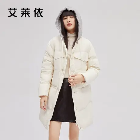 艾莱依羽绒服女冬季新款轻奢正品鸭绒中长款加厚保暖外套冬装大衣图片
