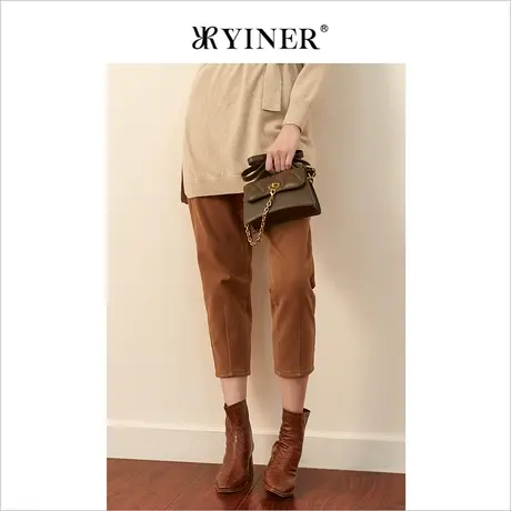 YINER音儿女装冬季简约九分牛仔裤商品大图