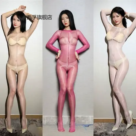 极光丝袜油亮超薄1D无痕连身袜连体丝袜全身性感开裆丝袜jj套图片