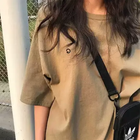 短袖t恤女装2024夏季韩版ins潮宽松bf慵懒风学生百搭mschf上衣服商品大图