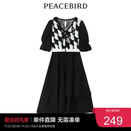 太平鸟年新款不规则下摆拼接连衣裙A5FAC2D13图片