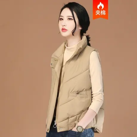 韩潮袭人简约立领棉马甲外套女2023冬季新款棉衣棉服马夹无袖坎肩图片