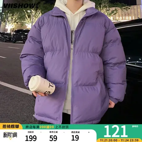 VIISHOW立领休闲棉衣男冬季2023宽松加厚棉服oversize潮短款外套图片