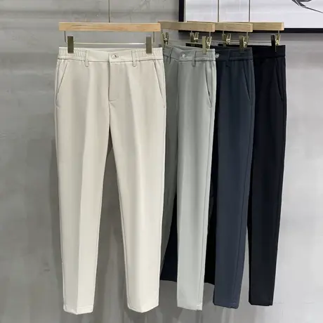 垂感小西裤男修身小脚轻奢商务九分裤男士直筒休闲裤春秋新款潮流商品大图