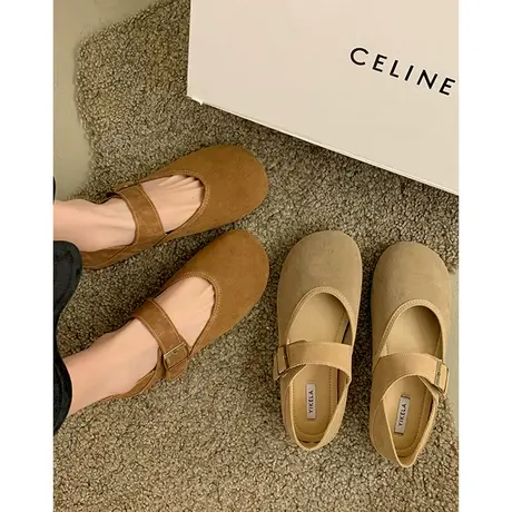 勃肯鞋女2023新款秋季小众设计日系丑萌博肯单鞋平底法式玛丽珍鞋商品大图