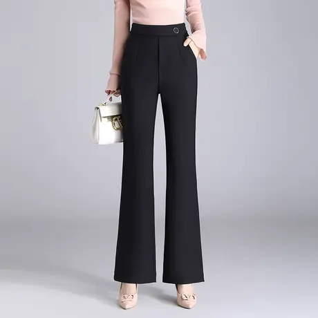 2024春季新款显瘦长裤微喇裤女高腰气质通勤直筒喇叭裤垂感休闲裤商品大图