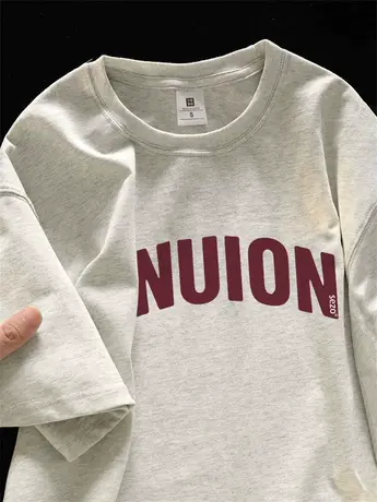 重磅！闭眼入！美式复古正肩上衣女设计感宽松百搭打底衫短袖T恤商品大图