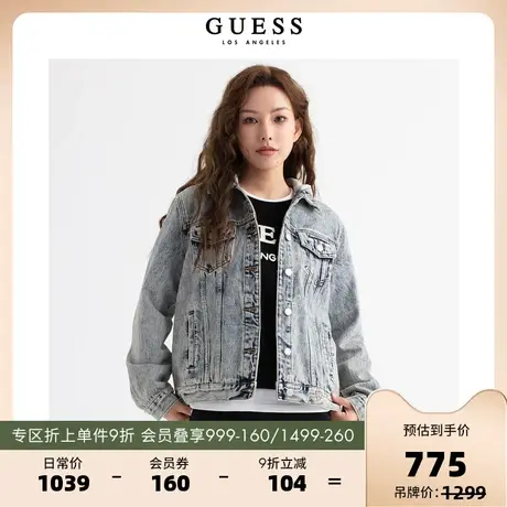 GUESS23 新秋女美式品质时尚可拆卸连帽牛仔外套夹克-Q3PN12D51V0图片