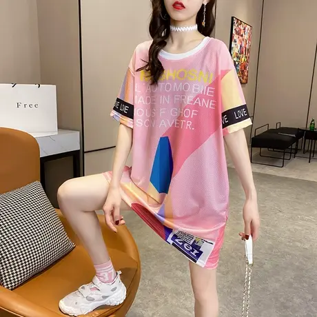 纯棉短袖T恤女装宽松2023年新款秋季洋气中长款设计感打底衫爆款商品大图