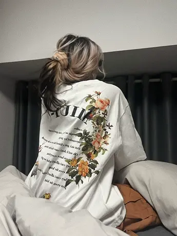 vintage复古t恤情侣装ins潮纯棉圆领上衣美式大码短袖炸街bf风夏商品大图