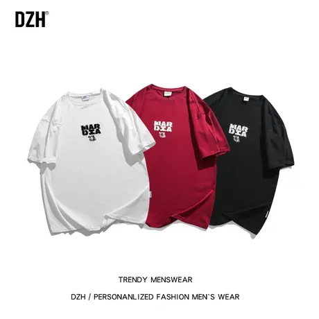 男士情侣短袖男夏季潮牌设计感小众刺绣t恤纯棉ins潮流百搭体恤衫商品大图