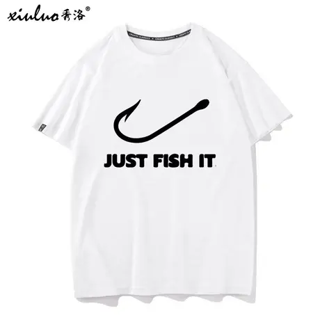 秀洛钓鱼人爱好者发烧友周边衣服just fish IT搞笑恶搞短袖T恤男商品大图