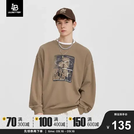 LiLbetter印花卫衣秋款潮牌上衣男装oversize美式运动美拉德外套商品大图