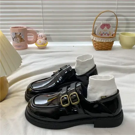 小皮鞋女单鞋2024年新款春秋爆款女鞋子玛丽珍鞋英伦风厚底乐福鞋商品大图