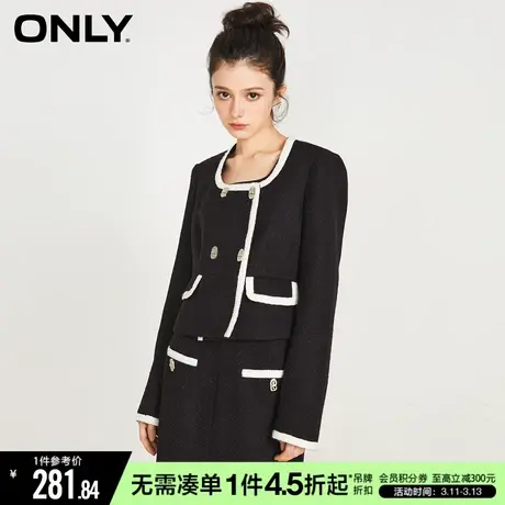 ONLY冬季通勤风方领双排扣直筒西服外套女|123108006商品大图