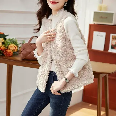 时尚气质皮草马甲外套2022冬季新款商品大图