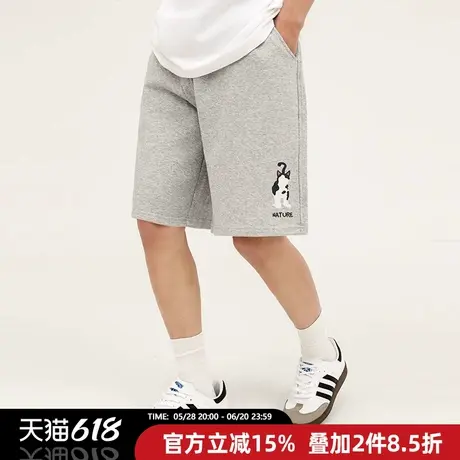 潮牌cityboy挚爱猫咪系列毛圈短裤男女同款夏季薄款休闲五分裤子商品大图
