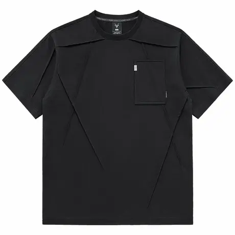 VIP重磅纯棉短袖T恤男解构设计感上衣宽松cleanfit简约半袖体恤衫商品大图