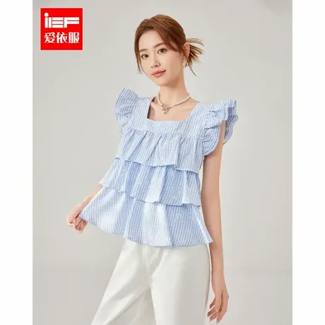 IEF/爱依服2025夏季新款韩版甜美减龄少女风格子设计百搭宽松背心图片