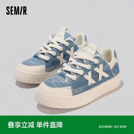 Semir女鞋帆布鞋女2025新款春夏厚底透气轻便爆款软底板鞋子女款商品大图