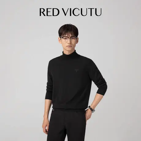 VICUTU威可多男长袖针织衫舒暖亲肤绵羊毛立领休闲通勤百搭打底衫图片