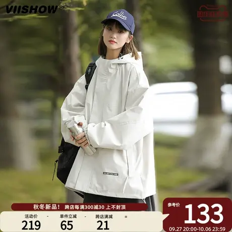 VIISHOW冲锋衣外套男日系潮牌vntage连帽秋季上衣服宽松百搭夹克商品大图