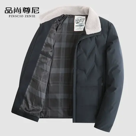 男士短款羽绒棉服冬季加厚翻领保暖商务绅士棉衣外套中老年爸爸装商品大图