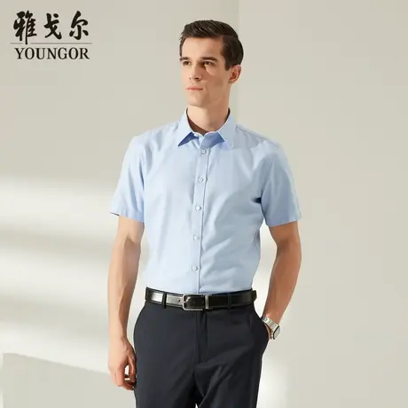 雅戈尔奥莱 男装商务休闲短袖衬衫通勤百搭衬衣衬衫商品大图