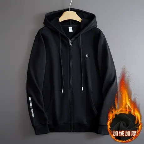 中青年男士卫衣加厚加绒保暖宽松休闲运动开衫外套上衣男打底衫商品大图