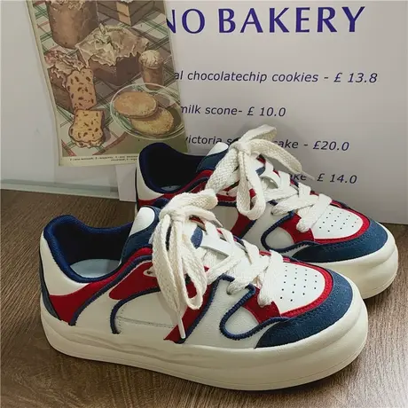 Betoo原创小众不撞款休闲板鞋女2023春季新款百搭小白鞋面包鞋商品大图