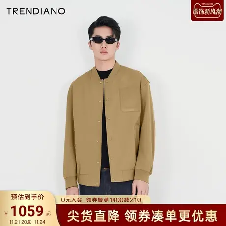 TRENDIANO官方2023新款春秋季新款外套男装潮流休闲宽松夹克商品大图