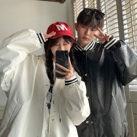 美式棒球服男春秋季情侣款夹克潮牌潮流ins宽松设计感小众bf外套商品大图