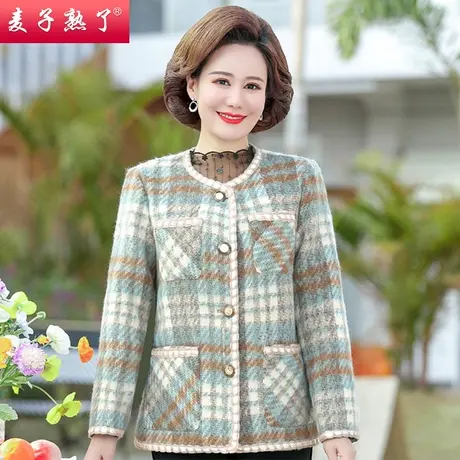 妈妈秋装短款小香风外套时尚老年人2023新款奶奶装中老年女装上衣商品大图