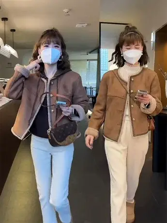 羊羔毛外套女冬短款小个子加厚加绒小香风气质设计感皮毛一体上衣商品大图