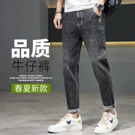 痞帅牛仔裤男士直筒宽松休闲长裤子男裤夏季薄款潮牌夏天潮流百搭商品大图