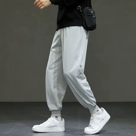 重磅卫裤男士春秋冬季2023新款潮牌宽松束脚运动裤子加绒休闲长裤商品大图