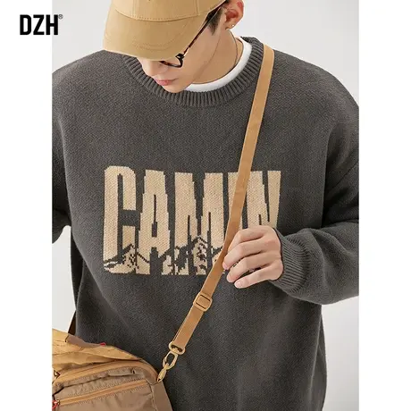 男士日系复古毛衣男宽松圆领保暖针织衫外套毛线衣宽松2023年新款商品大图