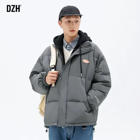 男生假两件棉衣外套男高级感痞帅连帽棉服男款冬季加厚棉袄面包服商品大图