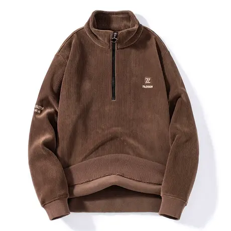 半高领加绒卫衣男青年男士加厚立领外套保暖潮牌宽松上衣打底绒衫图片