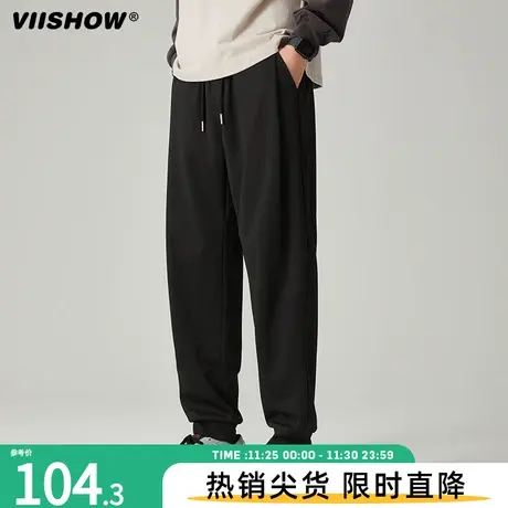 VIISHOW裤子男款秋冬季宽松潮牌卫裤束脚运动时尚休闲长裤子男士商品大图
