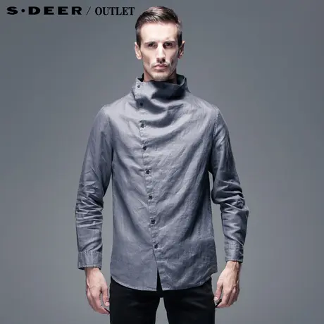 【🌠多件多折】🌡sdeer圣迪奥专柜正品春时尚休闲男士长袖衬衫3370591图片