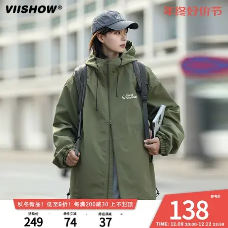 VIISHOW冲锋衣夹克男女春季日系户外机能宽松连帽休闲上衣服外套图片