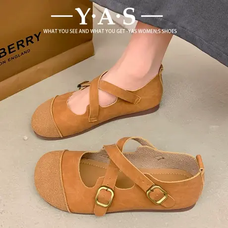 丑萌平底豆豆鞋女2024春秋款学生复古女玛丽珍鞋奶奶鞋一脚蹬单鞋商品大图